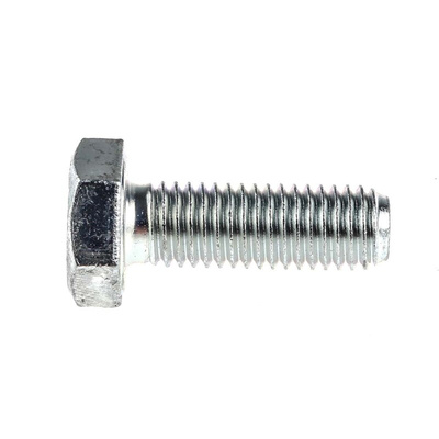 Clear Passivated, Zinc Steel Hex, Hex Bolt, M10 x 30mm