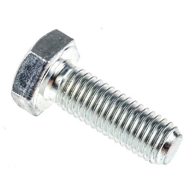 Clear Passivated, Zinc Steel Hex, Hex Bolt, M10 x 30mm