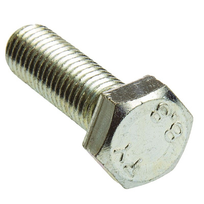 Clear Passivated, Zinc Steel Hex, Hex Bolt, M12 x 40mm