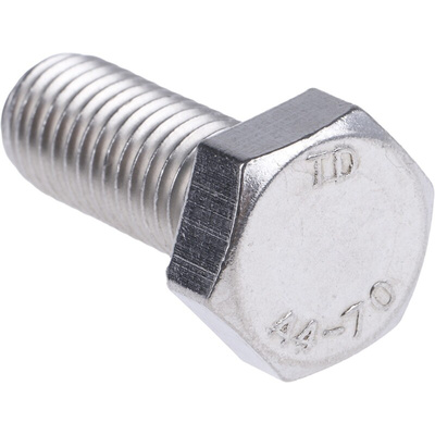 Plain Stainless Steel Hex, Hex Bolt, M12 x 30mm