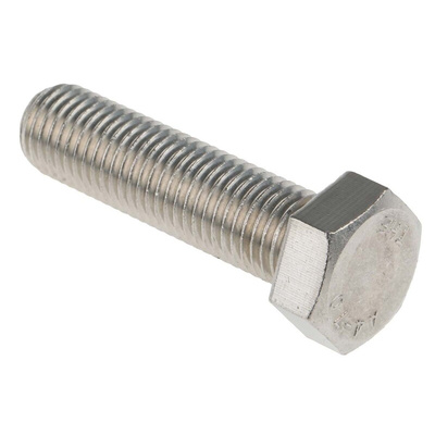 Plain Stainless Steel Hex, Hex Bolt, M16 x 60mm