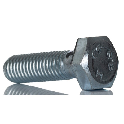Bright Zinc Plated Bright Zinc Plated Steel, Hex Bolt, M10 x 35mm