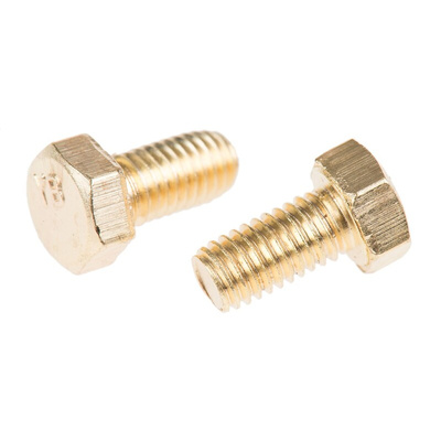 Plain Brass Hex, Hex Bolt, M5 x 10mm
