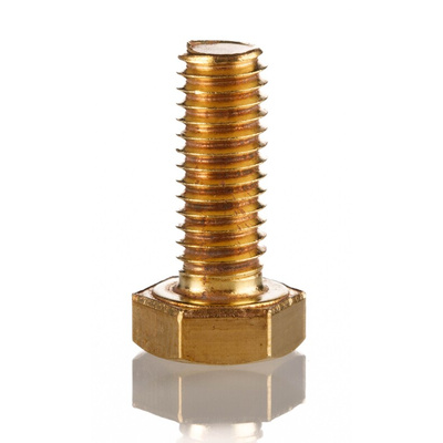 Plain Brass Hex, Hex Bolt, M6 x 16mm
