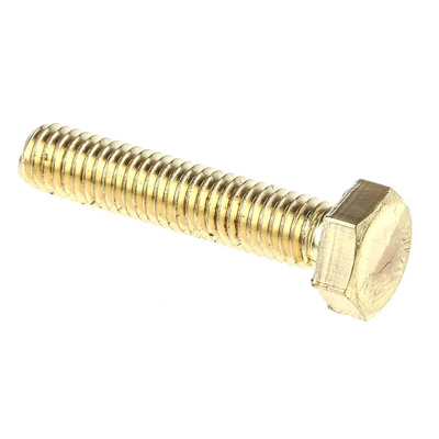 Plain Brass Hex, Hex Bolt, M6 x 30mm