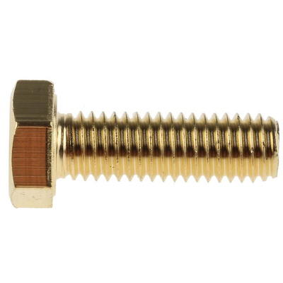 Plain Brass, Hex Bolt, M8 x 25mm