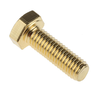 Plain Brass, Hex Bolt, M8 x 25mm