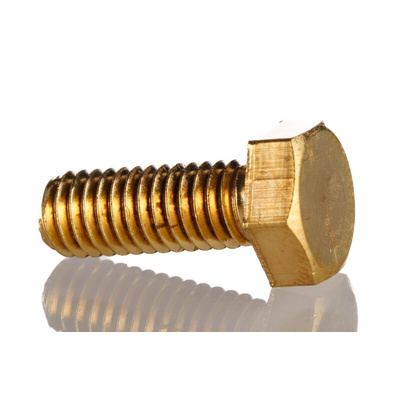 Plain Brass Hex, Hex Bolt, M8 x 30mm