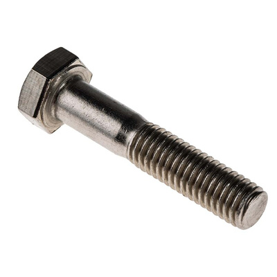 Plain Stainless Steel, Hex Bolt, M8 x 40mm