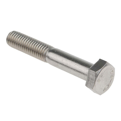 Plain Stainless Steel, Hex Bolt, M8 x 50mm