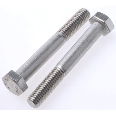 Plain Stainless Steel, Hex Bolt, M8 x 60mm