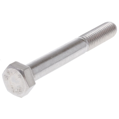 Plain Stainless Steel, Hex Bolt, M8 x 65mm