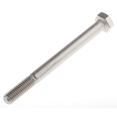 Plain Stainless Steel, Hex Bolt, M8 x 90mm