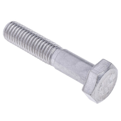 Plain Stainless Steel, Hex Bolt, M10 x 50mm