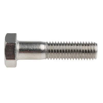 Plain Stainless Steel, Hex Bolt, M12 x 50mm