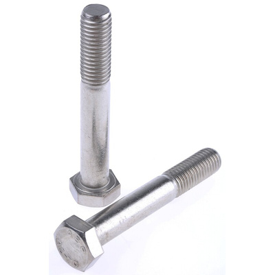 Plain Stainless Steel, Hex Bolt, M12 x 80mm