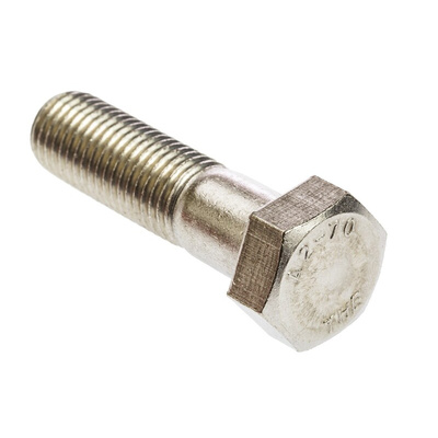 Plain Stainless Steel, Hex Bolt, M16 x 60mm