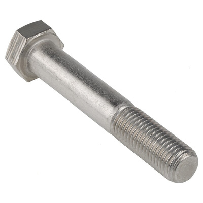 Plain Stainless Steel, Hex Bolt, M16 x 100mm