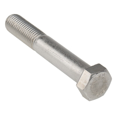 Plain Stainless Steel, Hex Bolt, M16 x 100mm