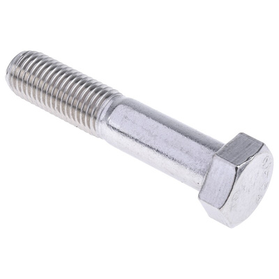 Plain Stainless Steel, Hex Bolt, M20 x 100mm