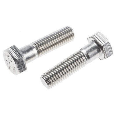 Plain Stainless Steel, Hex Bolt, M12 x 45mm