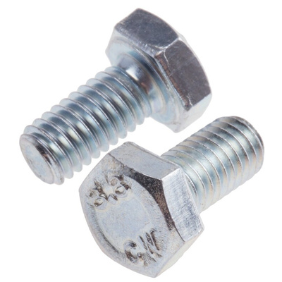Zinc Plated Steel Hex, Hex Bolt, M6 x 12mm
