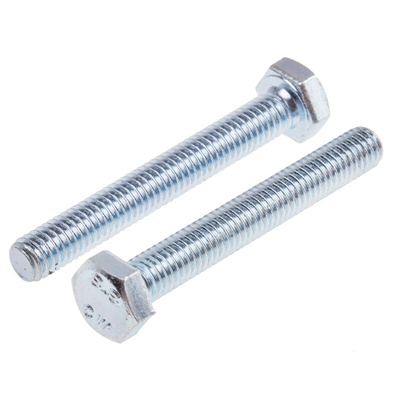 Zinc Plated Steel Hex, Hex Bolt, M6 x 45mm