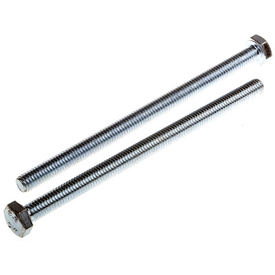 Zinc Plated Steel Hex, Hex Bolt, M6 x 100mm