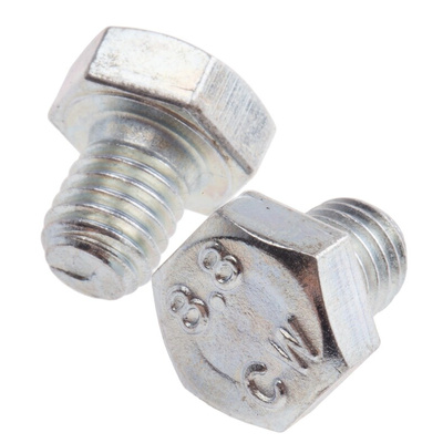 Zinc Plated Steel Hex, Hex Bolt, M8 x 10mm