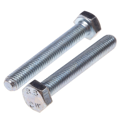 Zinc Plated Steel Hex, Hex Bolt, M8 x 55mm