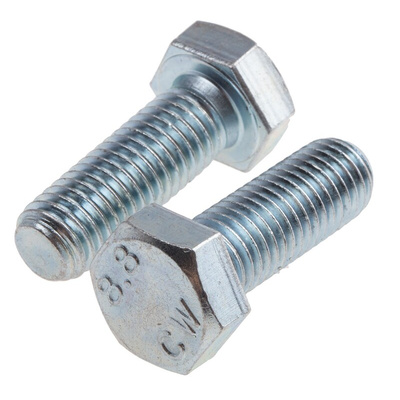 Zinc Plated Steel Hex, Hex Bolt, M12 x 35mm
