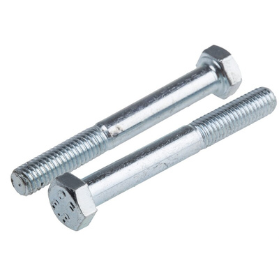 Bright Zinc Plated Steel, Hex Bolt, M5 x 40mm