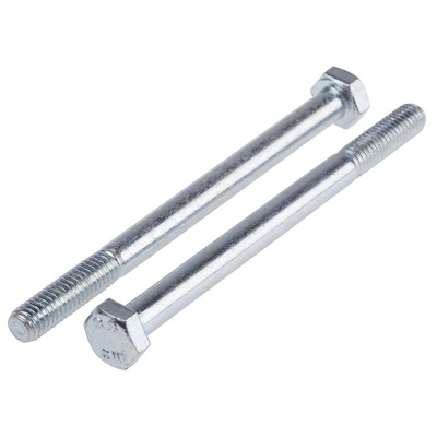 Bright Zinc Plated Steel, Hex Bolt, M6 x 80mm