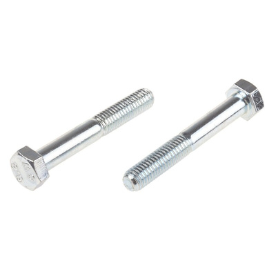 Bright Zinc Plated Steel, Hex Bolt, M8 x 55mm