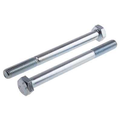 Bright Zinc Plated Steel, Hex Bolt, M10 x 130mm