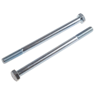 Bright Zinc Plated Steel, Hex Bolt, M10 x 140mm