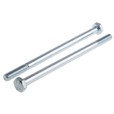 Bright Zinc Plated Steel, Hex Bolt, M10 x 180mm