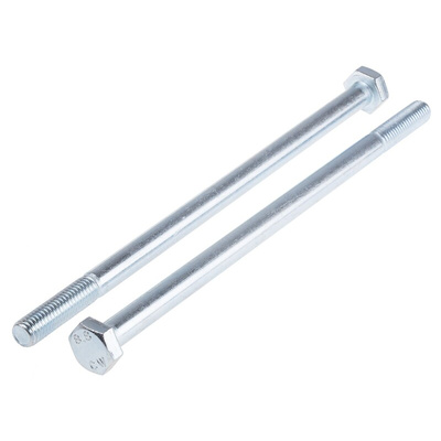 Bright Zinc Plated Steel, Hex Bolt, M10 x 200mm