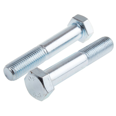 Bright Zinc Plated Steel, Hex Bolt, M14 x 90mm