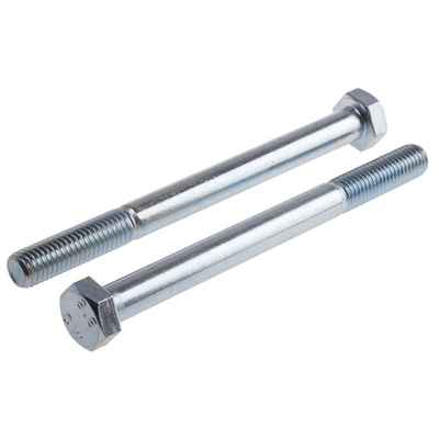 Bright Zinc Plated Steel, Hex Bolt, M14 x 130mm