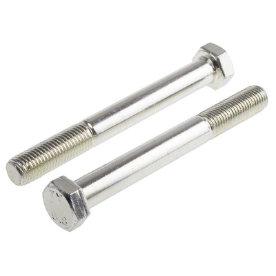 Bright Zinc Plated Steel, Hex Bolt, M16 x 130mm