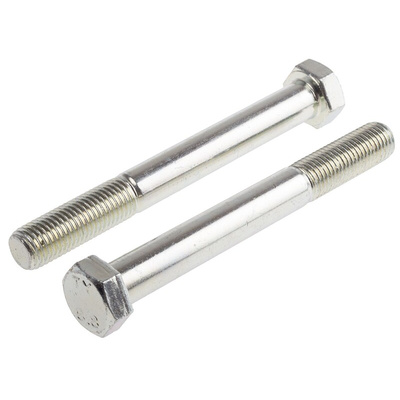 Bright Zinc Plated Steel, Hex Bolt, M16 x 140mm