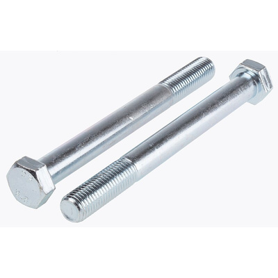Bright Zinc Plated Steel, Hex Bolt, M16 x 160mm