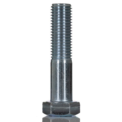 Bright Zinc Plated Bright Zinc Plated Steel, Hex Bolt, M16 x 70mm