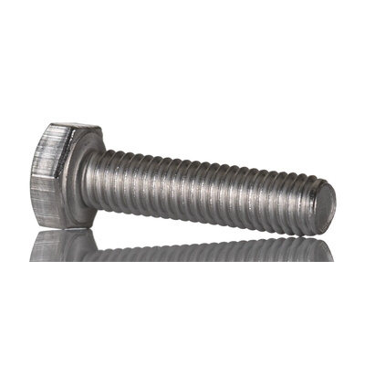 Plain Stainless Steel, Hex Bolt, M6 x 25mm