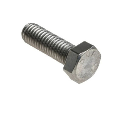 Plain Stainless Steel, Hex Bolt, M8 x 25mm