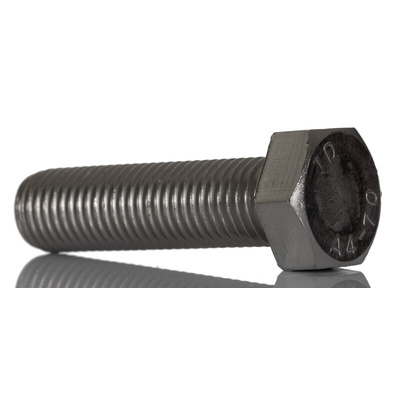Plain Stainless Steel, Hex Bolt, M16 x 60mm