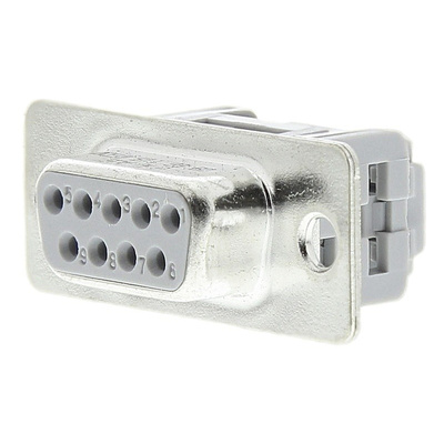 HARTING 9 Way Right Angle Cable Mount D-sub Connector Socket, 1.27mm Pitch
