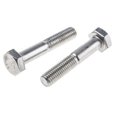Plain Stainless Steel, Hex Bolt, M10 x 55mm