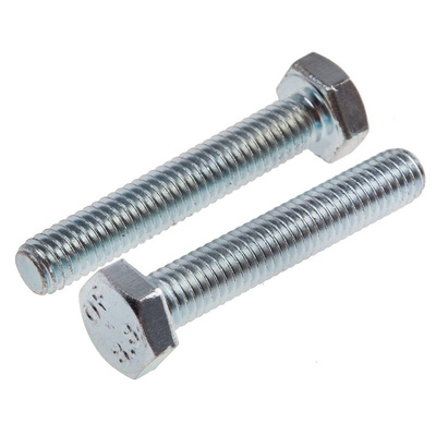 Zinc Plated Steel Hex, Hex Bolt, M6 x 35mm